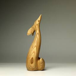 Wooden Fox Sculpture - 7 - thumbnail 3