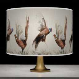 Pheasant Drum Lampshade - Scottish Highland Bird Pendant Light Handmade Ceiling Shade For Rustic Or Country Interiors - thumbnail 2