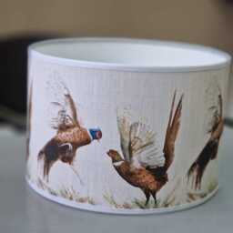 Pheasant Drum Lampshade - Scottish Highland Bird Pendant Light Handmade Ceiling Shade For Rustic Or Country Interiors - thumbnail 3