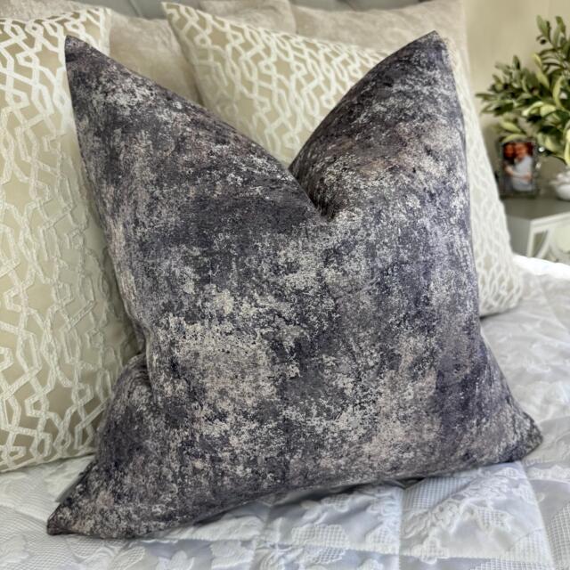 Luxury Cushion Cover, Purple Fusion Marble Pillow Throw Modern Design/Clarke & Fabric High Quality - Double Sided - image 1
