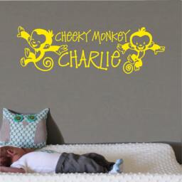 Cheeky Monkey Personalised Wall Sticker - thumbnail 3