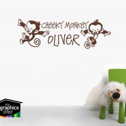 Cheeky Monkey Personalised Wall Sticker - thumbnail 2