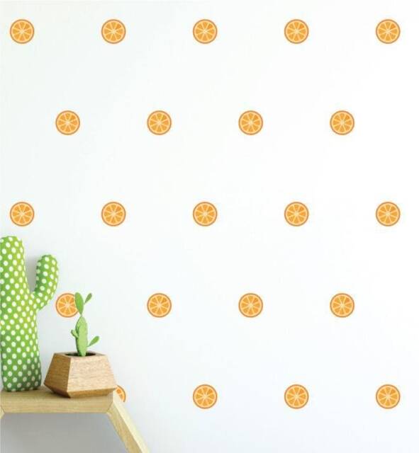 Orange Slice Pattern - Collection Of 24 Wall Sticker Decal - Pattern, Girls Room, Boys Nursery Decal, Decals, Kids Room Patterns