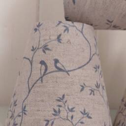 Pure Linen Blue Bird Oatmeal Candle Clip Lampshade For Wall Lights Chandeliers - thumbnail 4