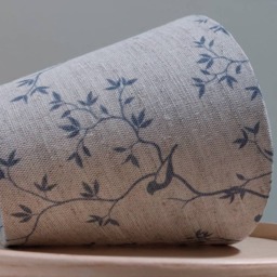 Pure Linen Blue Bird Oatmeal Candle Clip Lampshade For Wall Lights Chandeliers - thumbnail 2