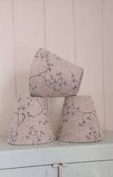 Pure Linen Blue Bird Oatmeal Candle Clip Lampshade For Wall Lights Chandeliers - thumbnail 1