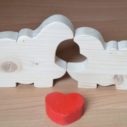 Wooden Puzzle/Hippopotamus Valentine's Day Gift Lovers' - thumbnail 2