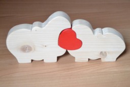 Wooden Puzzle/Hippopotamus Valentine's Day Gift Lovers' - thumbnail 1
