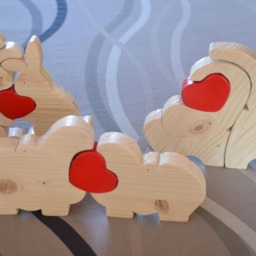 Wooden Puzzle/Hippopotamus Valentine's Day Gift Lovers' - thumbnail 3