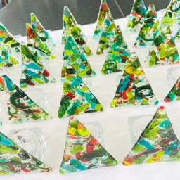 Fused Glass Christmas Tree Candle Holder Decoration - Decoration, Cornish Glass, Fused Glass Cornwall - thumbnail 3