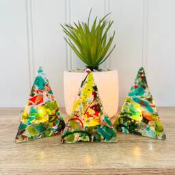 Fused Glass Christmas Tree Candle Holder Decoration - Decoration, Cornish Glass, Fused Glass Cornwall - thumbnail 2