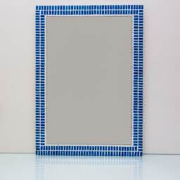 Mosaic Wall Mirror in Blue & Silver ~ Bathroom - thumbnail 3