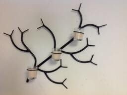 Triple Votive Candle Wall Sconce , Branch Style One Of A Kind Art - thumbnail 1