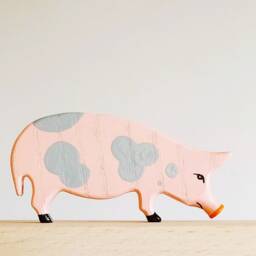 Handmade Wooden Farm Animal Toys Montessori Gift Set - thumbnail 3
