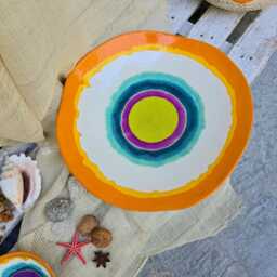 Large Handmade Ceramic Wall Plate - Modern Art For Home Decor - thumbnail 4