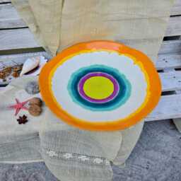 Large Handmade Ceramic Wall Plate - Modern Art For Home Decor - thumbnail 2