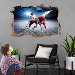Ice Hockey Rink Players Wall Decal Sticker Mural Poster Print Art Kids Bedroom Home Decor Fb10 - thumbnail 1