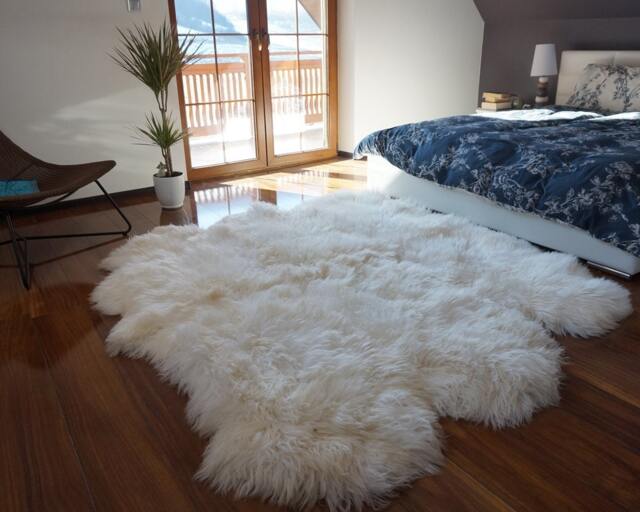 Giant Rug Sexto Sheepskin White Throw Genuine Leather Sheep Skin Decorative Rug - Comfy, Cozy, Natural Very Thick - image 1