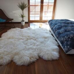 Giant Rug Sexto Sheepskin White Throw Genuine Leather Sheep Skin Decorative Rug - Comfy, Cozy, Natural Very Thick - thumbnail 2