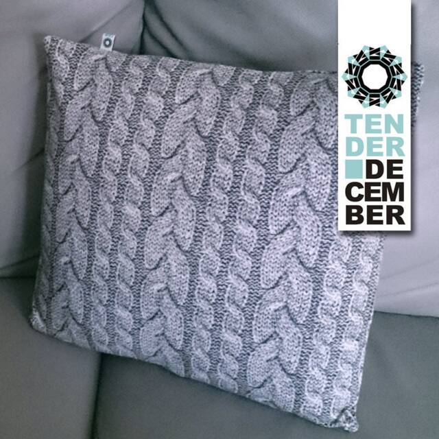 Gray Cushion Printed With A Knitted Stitch Pattern, Living Room Pillow, Home Decorations, Ooak Unique Artwork, Original - image 1