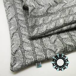 Gray Cushion Printed With A Knitted Stitch Pattern, Living Room Pillow, Home Decorations, Ooak Unique Artwork, Original - thumbnail 2