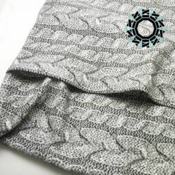 Gray Cushion Printed With A Knitted Stitch Pattern, Living Room Pillow, Home Decorations, Ooak Unique Artwork, Original - thumbnail 3
