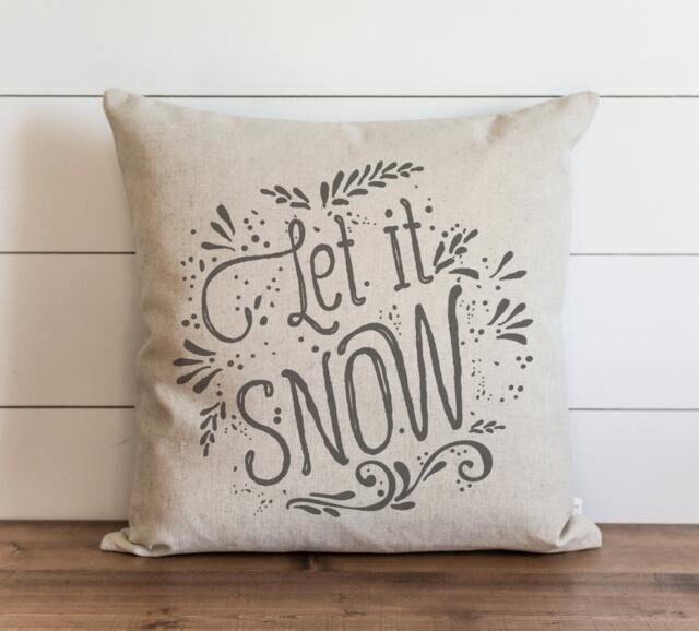 Let It Snow 20 X Pillow Cover // Christmas Holiday Throw Gift Accent - image 1