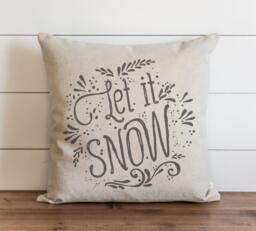 Let It Snow 20 X Pillow Cover // Christmas Holiday Throw Gift Accent - thumbnail 1