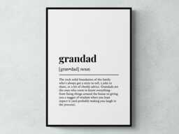 Grandad Funny Definition Family Gift Wall Art Print - thumbnail 1