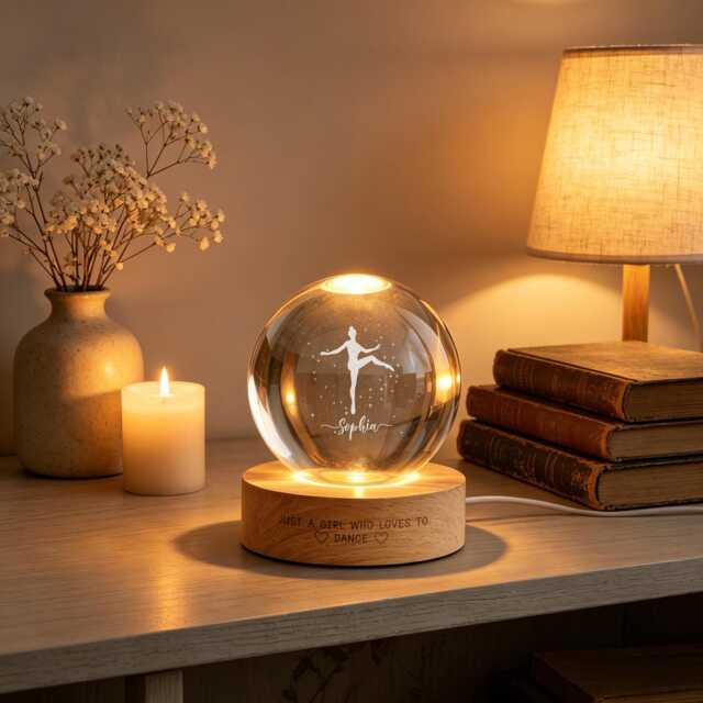 Dance Night Light, Dancer Gift, Ballet Dancer Crystal Lamp, Dance Teacher Gift, Dance Team Gift, Daughter Birthday Lover Gift - image 1