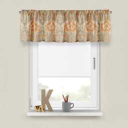 "Window Valance - Richloom Marlena Ikat Orange - 50"" X 16" - thumbnail 1