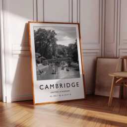 Cambridge UK Poster River Cam Print, University Town Wall Art - thumbnail 2