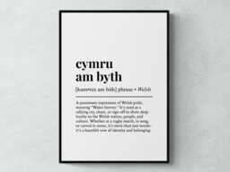 Cymru Am Byth Welsh Word Definition Wales Gift Wall Art Print - thumbnail 1