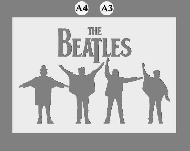 The Beatles Mylar Stencil Reusable Wall Decor - A3/A4 - image 1