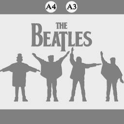 The Beatles Mylar Stencil Reusable Wall Decor - A3/A4 - thumbnail 2