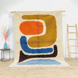 White Abstract Moroccan Rug, Handmade Berber Rugs, Shag Large Area Rug - thumbnail 1