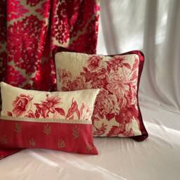Designers Guild Floral Pillow Cover Royal Collection Red & White Linen, 20 - thumbnail 4