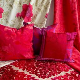 Designers Guild Floral Pillow Cover Royal Collection Red & White Linen, 20 - thumbnail 3