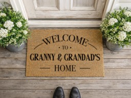 Granny & Grandad's Home Entryway Rug - Custom Welcome Doormat Coir Mat - thumbnail 1