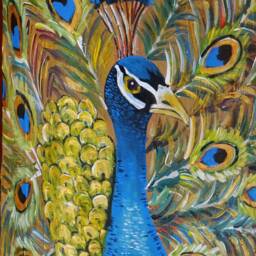 Ancient Hand Painted Clay Tile With Peacock - thumbnail 2