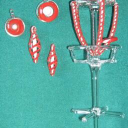 Zu Glass, Cake Topper Disc Golf Basket Wedding Or Other Special Occasion ~You Can Customize Your Colors~ - thumbnail 4