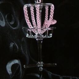 Zu Glass, Cake Topper Disc Golf Basket Wedding Or Other Special Occasion ~You Can Customize Your Colors~ - thumbnail 2