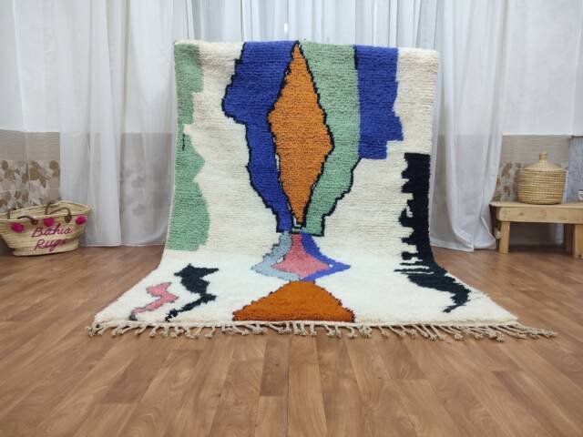 Custom Boujad Rug - Authentic Moroccan Wool Abstract Carpet - image 1