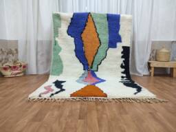 Custom Boujad Rug - Authentic Moroccan Wool Abstract Carpet - thumbnail 1