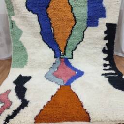 Custom Boujad Rug - Authentic Moroccan Wool Abstract Carpet - thumbnail 3