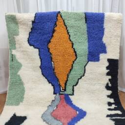 Custom Boujad Rug - Authentic Moroccan Wool Abstract Carpet - thumbnail 2
