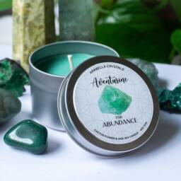 Aventurine Crystal Candle Cactus Flower & Jade Scented Vegan Soy Candle - thumbnail 3