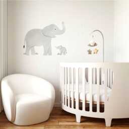 Mama & Baby Elephant Wall Sticker - thumbnail 2