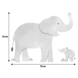 Mama & Baby Elephant Wall Sticker - thumbnail 4