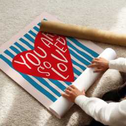 You Are So Loved Print, Red Heart Girls Bedroom Decor, Nursery Wall Art, Love Home Living Room Print - thumbnail 3